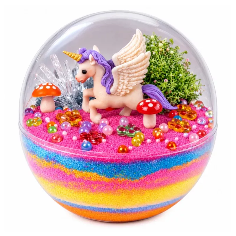 LEAN TOYS Kristallikasvatuse eksperimendikomplekt Unicorn Terrarium DIY Lights