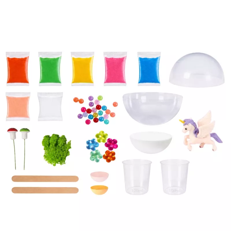 LEAN TOYS Kristallikasvatuse eksperimendikomplekt Unicorn Terrarium DIY Lights