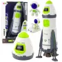LEAN TOYS Kosmoseraketi mängukomplekt astronautide kujukeste, tulede ja helidega, 42 cm, valge hall oranž