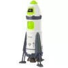 LEAN TOYS Kosmoseraketi mängukomplekt astronautide kujukeste, tulede ja helidega, 42 cm, valge hall oranž