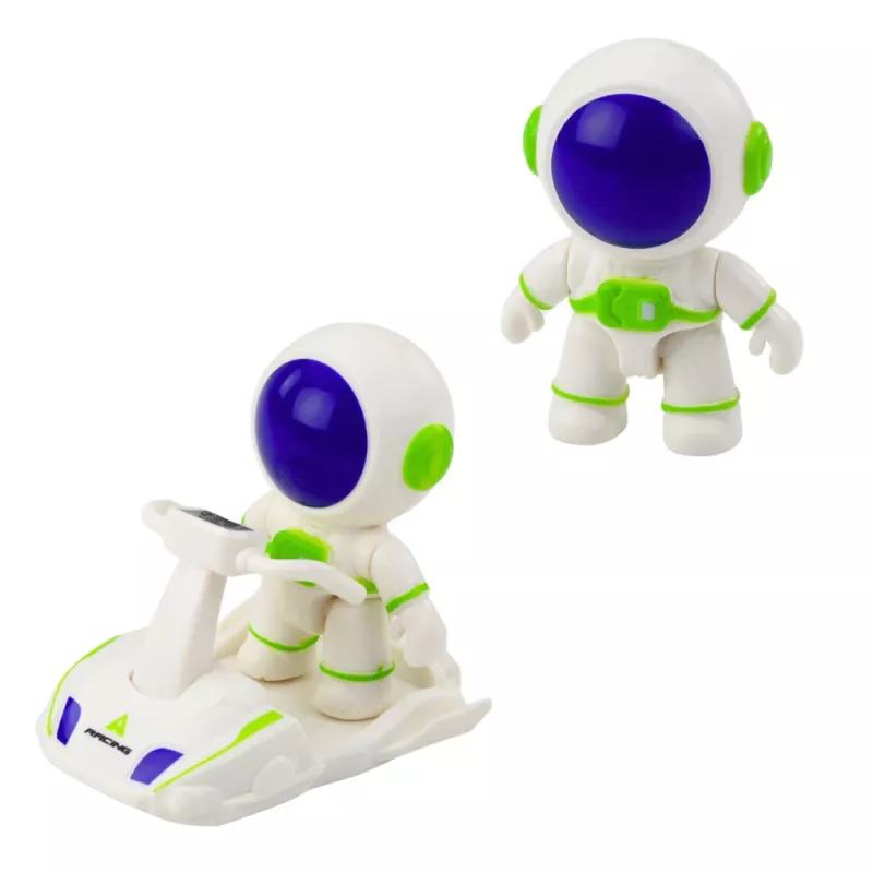 LEAN TOYS Kosmoseraketi mängukomplekt astronautide kujukeste, tulede ja helidega, 42 cm, valge hall oranž