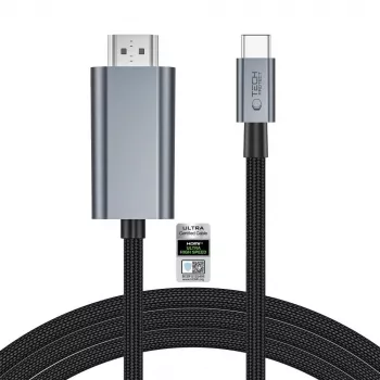 TECH-PROTECT ULTRABOOST Kaabel USB-C to HDMI 2.1 8K 60Hz 200cm Raudhall