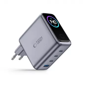 TECH-PROTECT POWERVISION NC140W-GaN 4-pordiline võrgulaadija PD 140W / QC3.0 tumehall