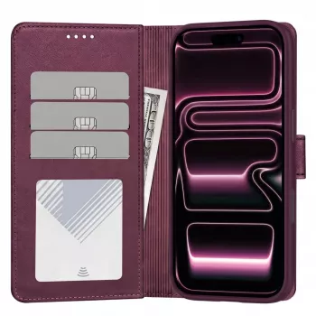 TECH-PROTECT MagSafe rahakott iPhone 17 Pro Max / 18 Pro Max jaoks – mooruspuu, RFID-blokeeringuga, mahutab 3 kaarti