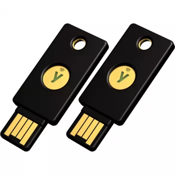 YubiKey 5 NFC turvavõti 2-pakk (must/kuldne, USB-A ja NFC)