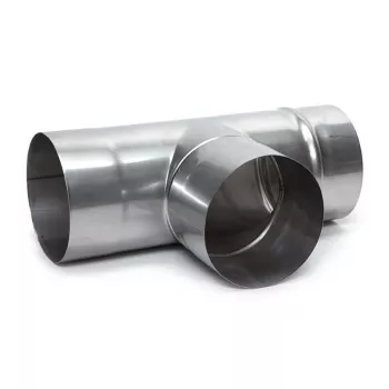 Tsinkterasest korstna ühendustoru T-tükk 107mm x 160mm 90°