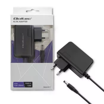 Qoltec 15W 5V 3A AC/DC toiteadapter 3.5x1.35mm tünnipistikuga