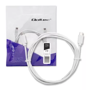 Qoltec USB 2.0 Type-C isane-isane kaabel 2m valge