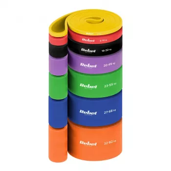 REBEL ACTIVE Power Band PT-S7 TPE vastupidavusribade komplekt, 7 riba, 4-82 kg, kandekott