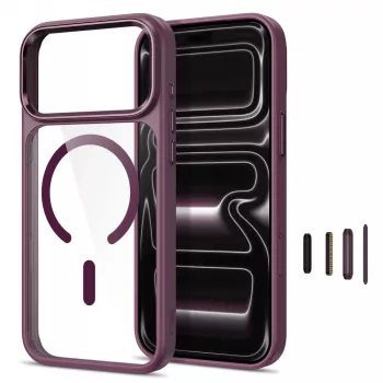 Tech-Protect Magmat MagSafe läbipaistev ümbris iPhone 17 Pro Max / 18 Pro Max jaoks - tume kirss