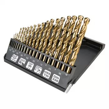 NEO TOOLS 19-osaline HSS-TiN metallipuuride komplekt 1,0-10,0 mm