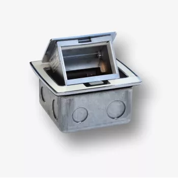 BACHMANN Mini lauakarp 3M - lauakarp standardsete pistikupesade paigaldamiseks 22,5x45 mm (45x45 mm) kallutatava kaanega, valge