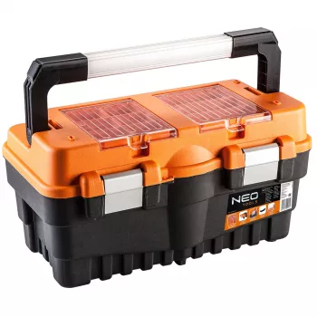 NEO TOOLS 18 Toolbox TOP-84-102 | Konsoolne 2-kandikuline korraldaja metallriividega