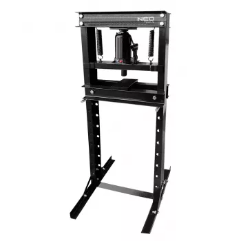 NEO TOOLS 20 Tonni hüdrauliline töökoja press, H-raam, manuaalne, reguleeritav alus, punane/must