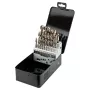NEO TOOLS 25-osaline HSS-Co koobaltmetallpuurikomplekt, 1,0–13,0 mm, täistera lihvitud, 135° hargnev ots, DIN 338, metallkarp
