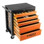 NEO TOOLS Töökoja kapp, 5 sahtlit + 117 tööriista, kuullaagritega liugurid, keskne lukk, 400 kg staatiline koormus, must