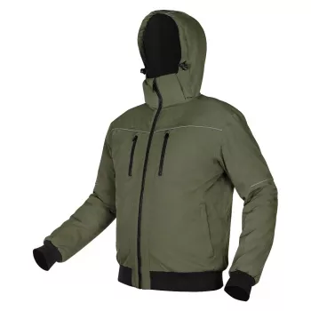 NEO TOOLS Isol eeritud jakk kapuutsiga OUTDOOR, roheline, suurus XXL