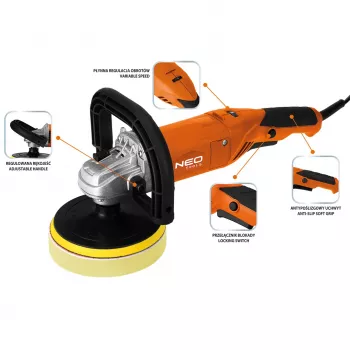 NEO TOOLS 04-701 Rooterpoliitija 900W 150mm Muutuva kiirusega pehmekäivitusega