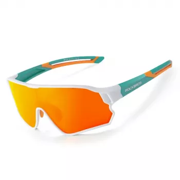ROCKBROS Polariseeritud jalgrattaprillid lastele 8-14 aastat, UV400 kaitse, TR90 raam, roheline-valge
