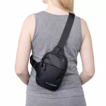 Wozinsky WMS-W1 Mini õlakott nutitelefonile, kahe lahtriga, must
