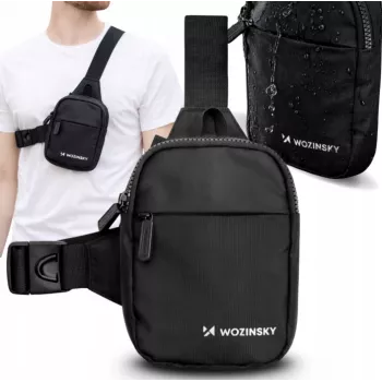 Wozinsky WMS-W1 Mini õlakott nutitelefonile, kahe lahtriga, must
