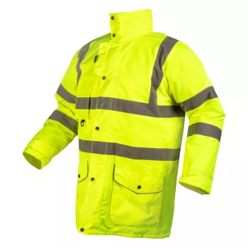 NEO TOOLS 5-in-1 kõrge nähtavusega isoleeritud tööjope, fluorestsentskollane/tumesinine, suurus L
