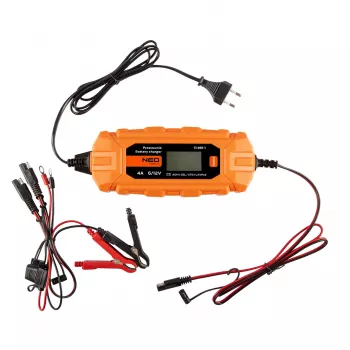 NEO TOOLS 11-891-1 Automaatne akulaadija 4A/70W 6V/12V plii-, AGM- ja GEL-akudele (3-120Ah)