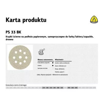 Klingspor PS 33 BK lihvketas 225mm P220 GLS38 50-pakk