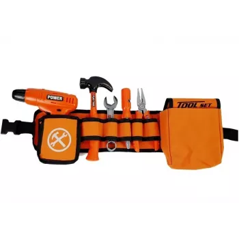 LEAN TOYS Handyman Set vöö puur kruvikeeraja tangid haamer - 12-osaline mängutööriistade komplekt lastele