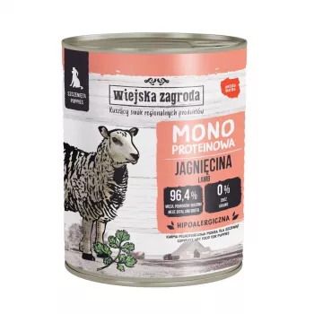 WIEJSKA ZAGRODA Mono Puppy Lamb - märg koeratoit - 800g