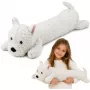 LEAN TOYS West Highland plüšškoer mänguasi valge 60 cm