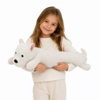 LEAN TOYS West Highland plüšškoer mänguasi valge 60 cm