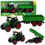 LEAN TOYS Farm Tractor koos põllumajandusliku haagisega, hõõrdajamiga, tulede ja helidega, 35cm