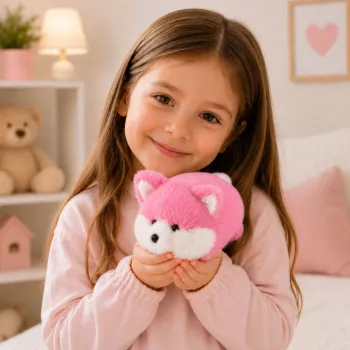 LEAN TOYS Plüššist rebane, roosa pehme karv, 16 cm