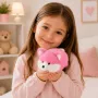 LEAN TOYS Plüššist rebane, roosa pehme karv, 16 cm