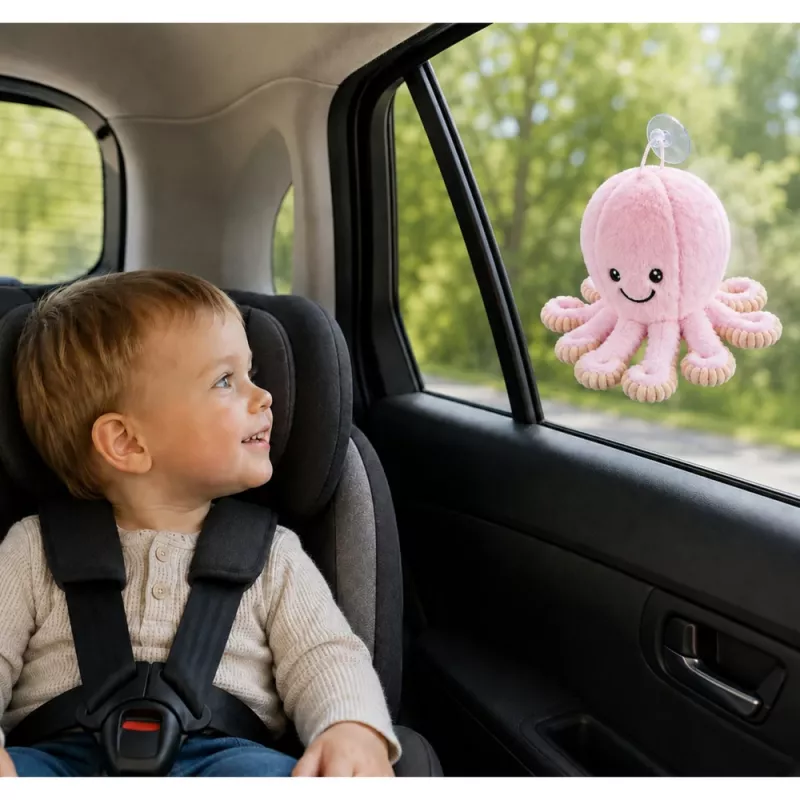 LEAN TOYS Plush Octopus imemiskupiga, roosa, 16 cm