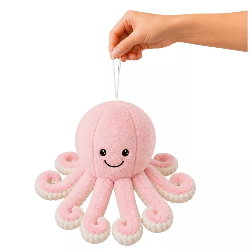 LEAN TOYS Plush Octopus imemiskupiga, roosa, 16 cm