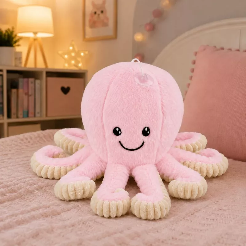 LEAN TOYS Plush Octopus imemiskupiga, roosa, 16 cm
