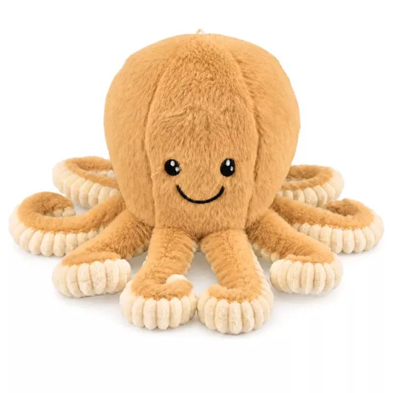 LEAN TOYS pehme kaheksajalg kaisumänguasi elastsete kombitsatega beež 30 cm