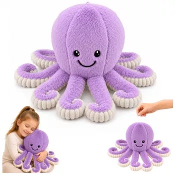 LEAN TOYS pehme kaheksajalg kaisumänguasi elastsete kombitsatega lilla 50 cm