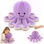 LEAN TOYS pehme kaheksajalg kaisumänguasi elastsete kombitsatega lilla 50 cm