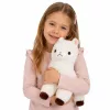 LEAN TOYS Plüšist alpakast laama pehme karva valge 38 cm