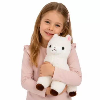 LEAN TOYS Plüšist alpakast laama pehme karva valge 38 cm