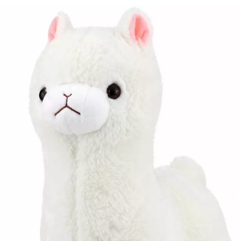 LEAN TOYS Plüšist alpakast laama pehme karva valge 38 cm