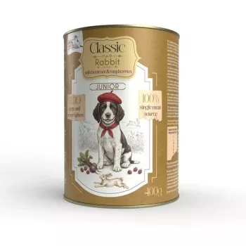 Syta Micha märg kutsikatoit küüliku, peedi ja vaarikatega - 400 g purk