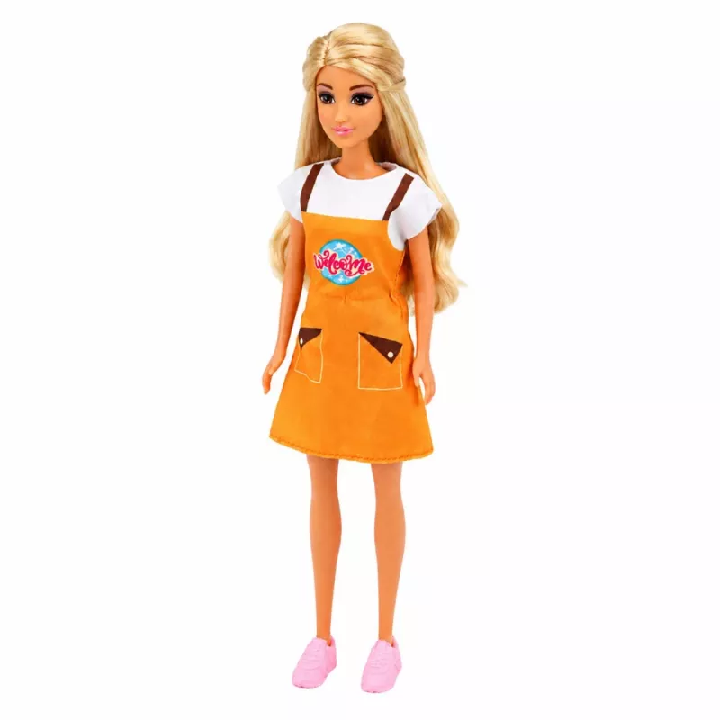 LEAN TOYS Anlily nukk Kassiir Müüja Kassapidaja Toidupood Mängukomplekt