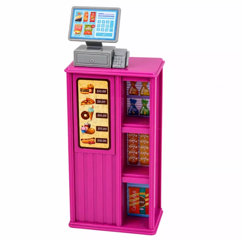 LEAN TOYS Anlily nukk Kassiir Müüja Kassapidaja Toidupood Mängukomplekt