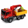 LEAN TOYS Prügiauto kraanaga prügisorteerimiskonteineritega, tulede ja heliga, punane