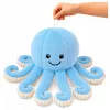 LEAN TOYS Plüššist kaheksajalg kallistamismänguasi elastsete kombitsatega sinine 50 cm