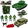 LEAN TOYS Sõjaväekomplekt sõdurite, tanki, sõiduki ja relvadega, 13 tk
